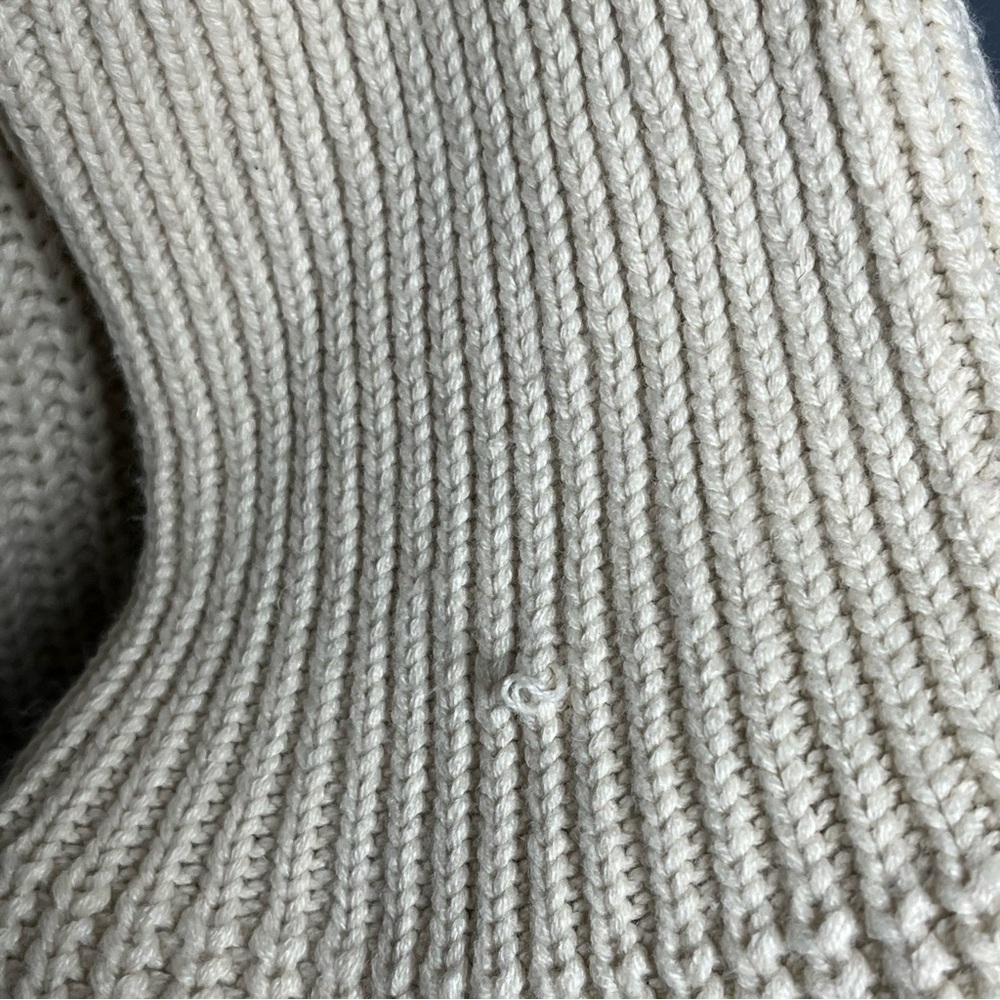 John Mark Cream Knit Sweater with Floral Embellishments Neckline XL - Picture 5 of 9